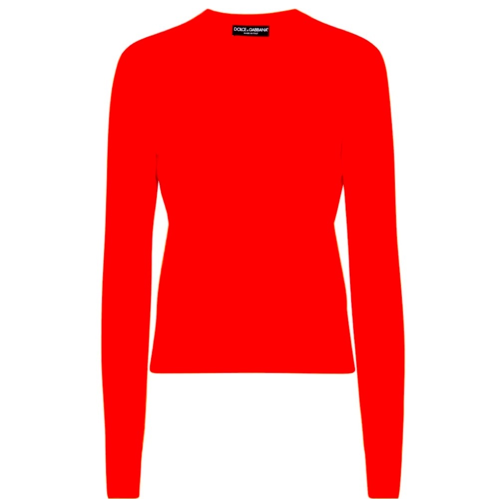 Dolce & Gabbana Red Crew Neck Silk Sweater